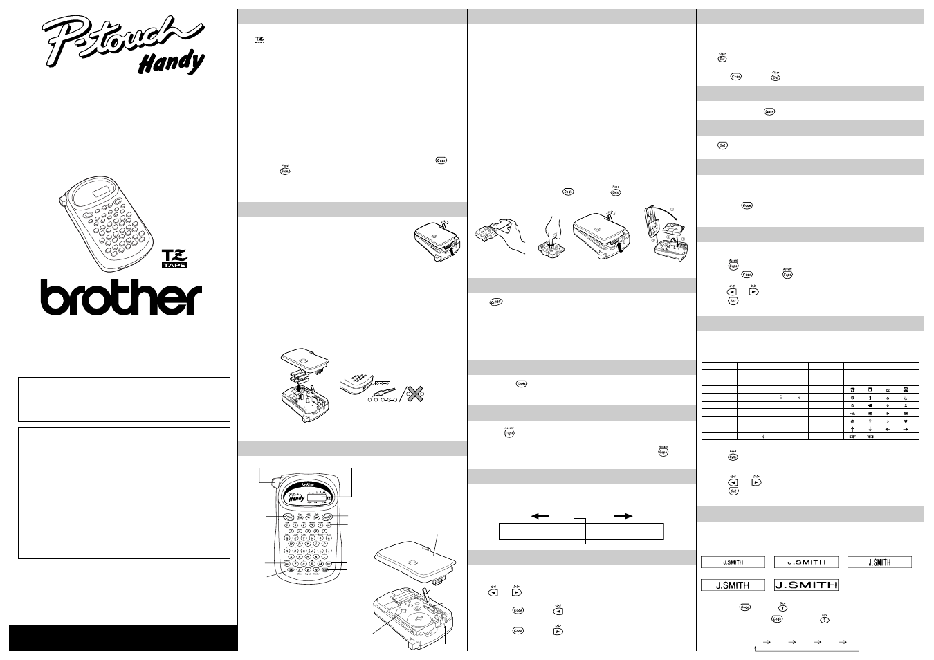 Brother PT-1200 User Manual | 2 pages