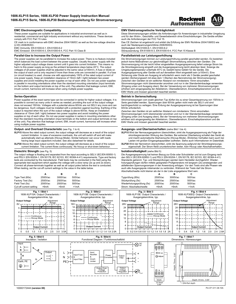 Rockwell Automation 1606-XLP15_XLP30 DC Power Supply User Manual | Page 4 / 4