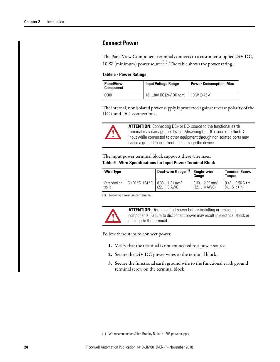 Connect power | Rockwell Automation 1413-CAP-ME-PE Capacitor Bank Controller, Series C User Manual | Page 24 / 76