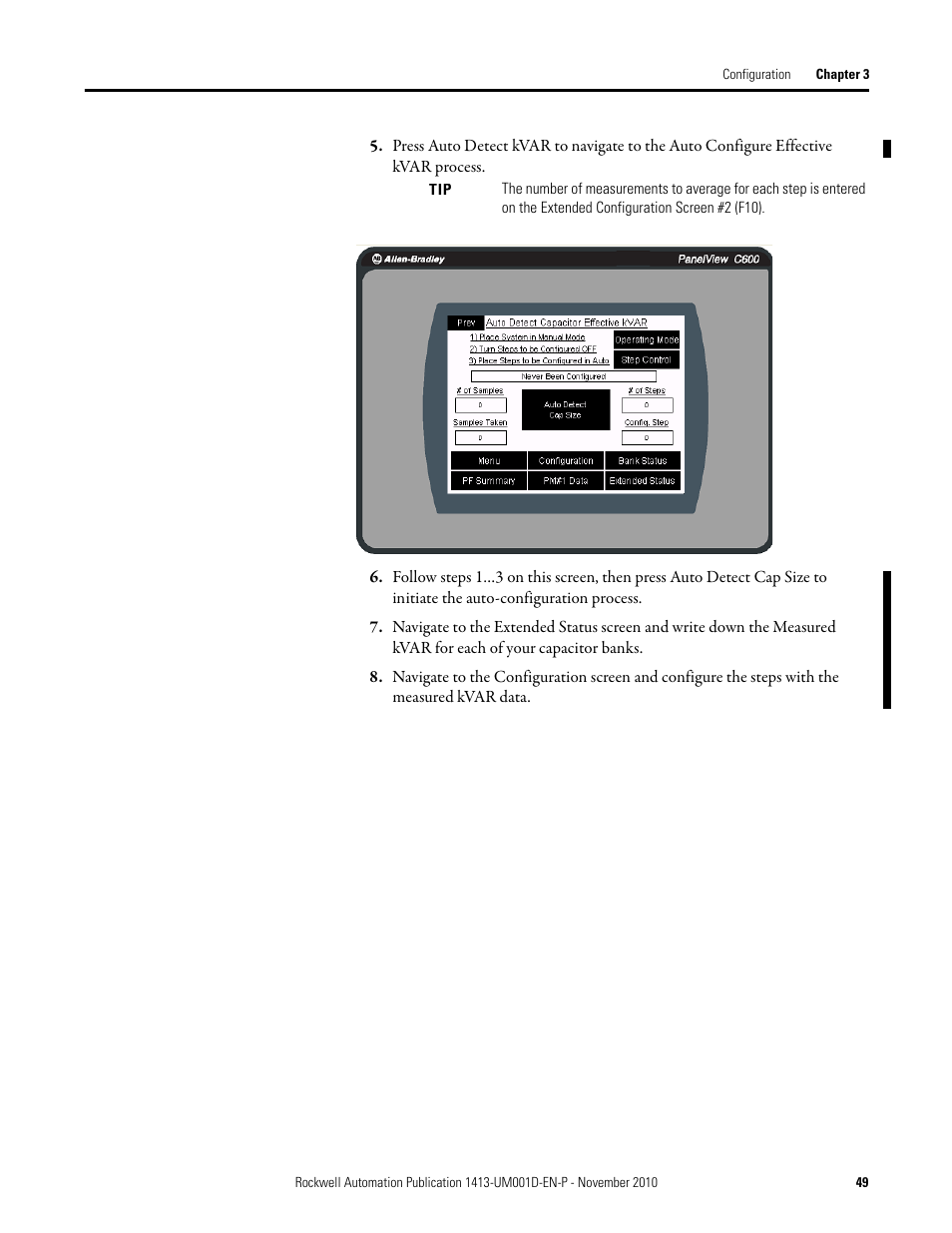Rockwell Automation 1413-CAP-ME-PE Capacitor Bank Controller, Series C User Manual | Page 49 / 76