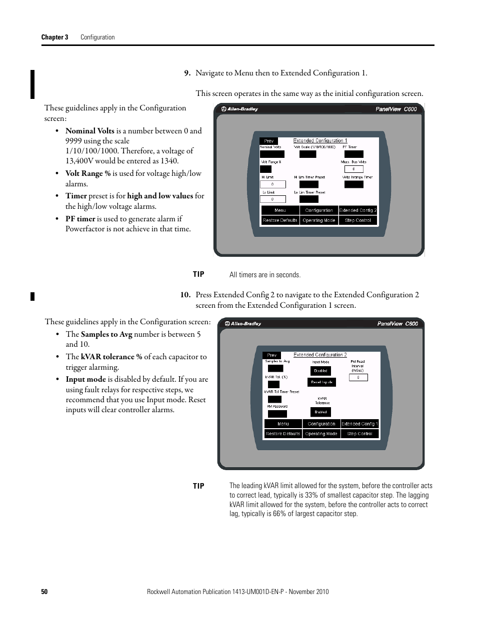 Rockwell Automation 1413-CAP-ME-PE Capacitor Bank Controller, Series C User Manual | Page 50 / 76