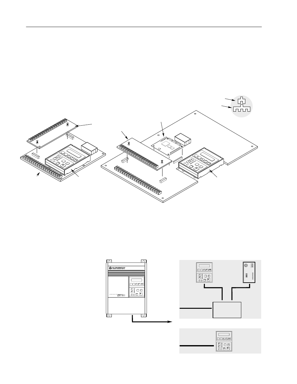 Adapter definitions, Frames, A1 - a4 frames | B - g, 2–38 installation/wiring, Figure 2.8 adapter locations, Figure 2.9 remote device distances, Or him or other remote device | Rockwell Automation 1336S Plus FRN 1.xx-5.xx User Manual | Page 48 / 189