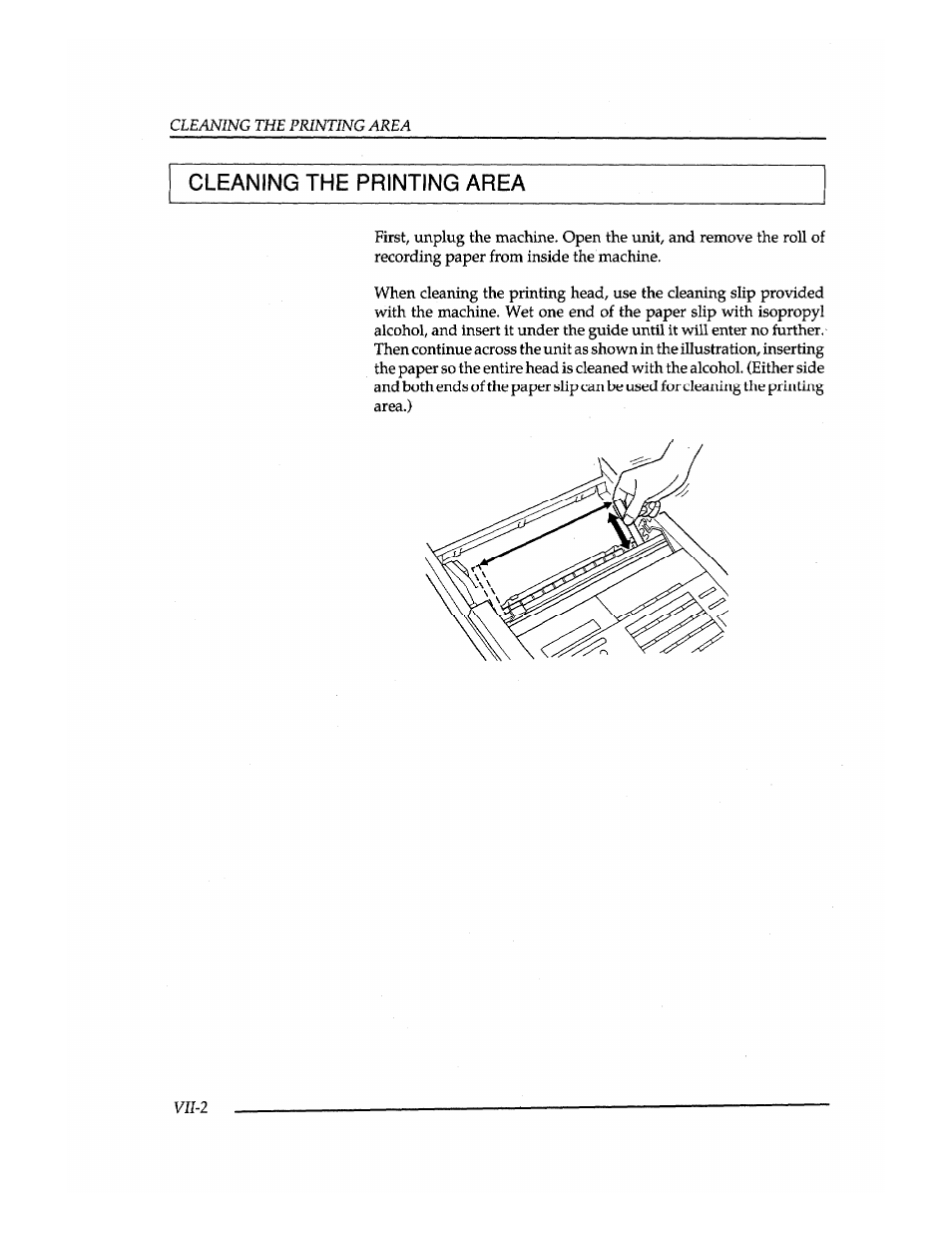 Cleaning the printing area | Brother FAX-400 User Manual | Page 10 / 132