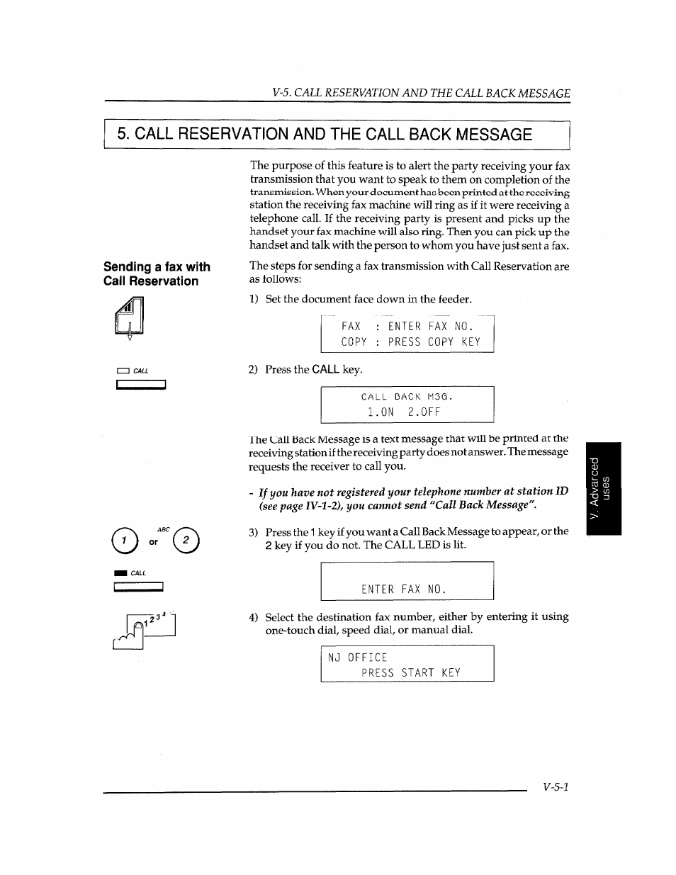 Call reservation and the call back message | Brother FAX-400 User Manual | Page 37 / 132