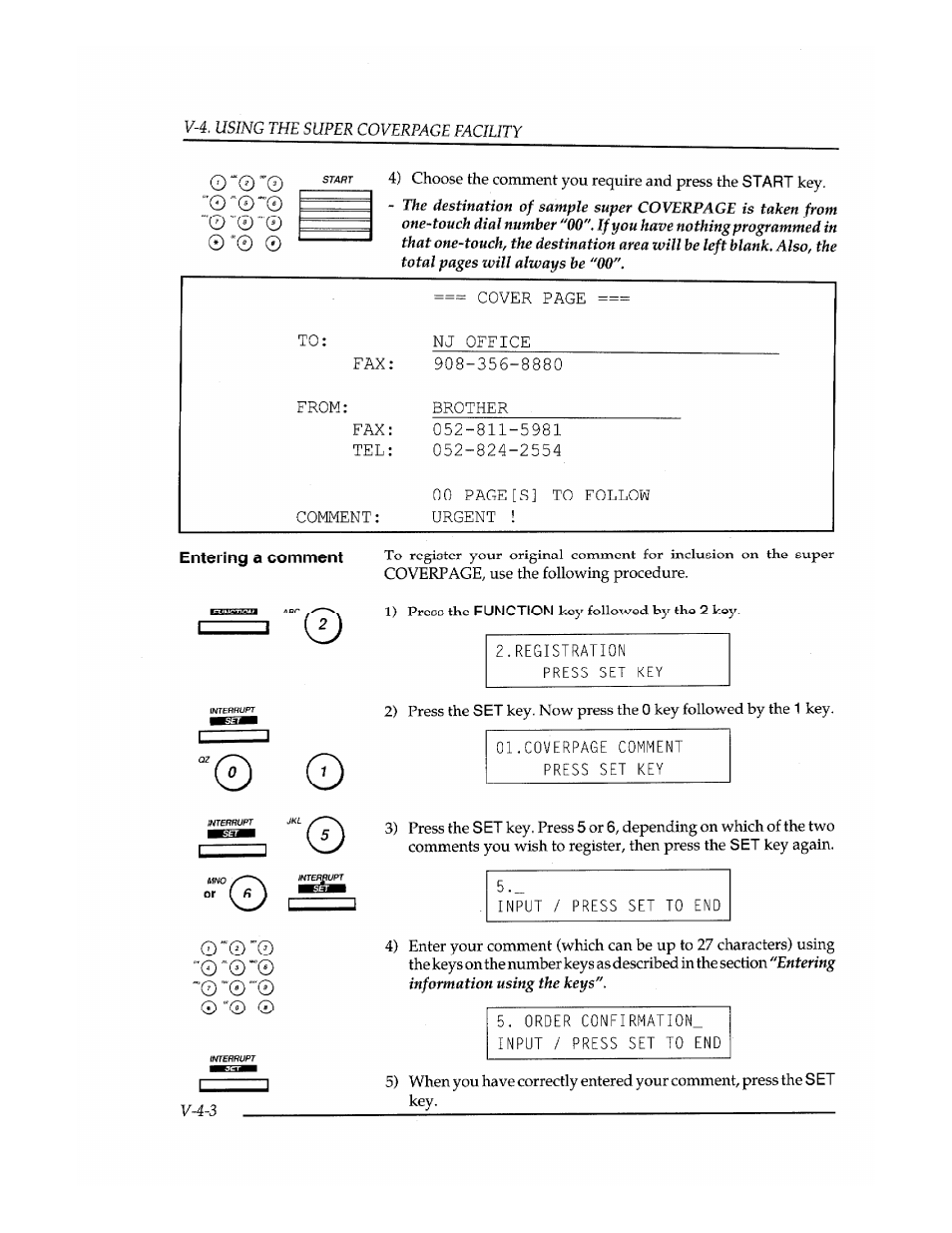 Entering a comment | Brother FAX-400 User Manual | Page 44 / 132