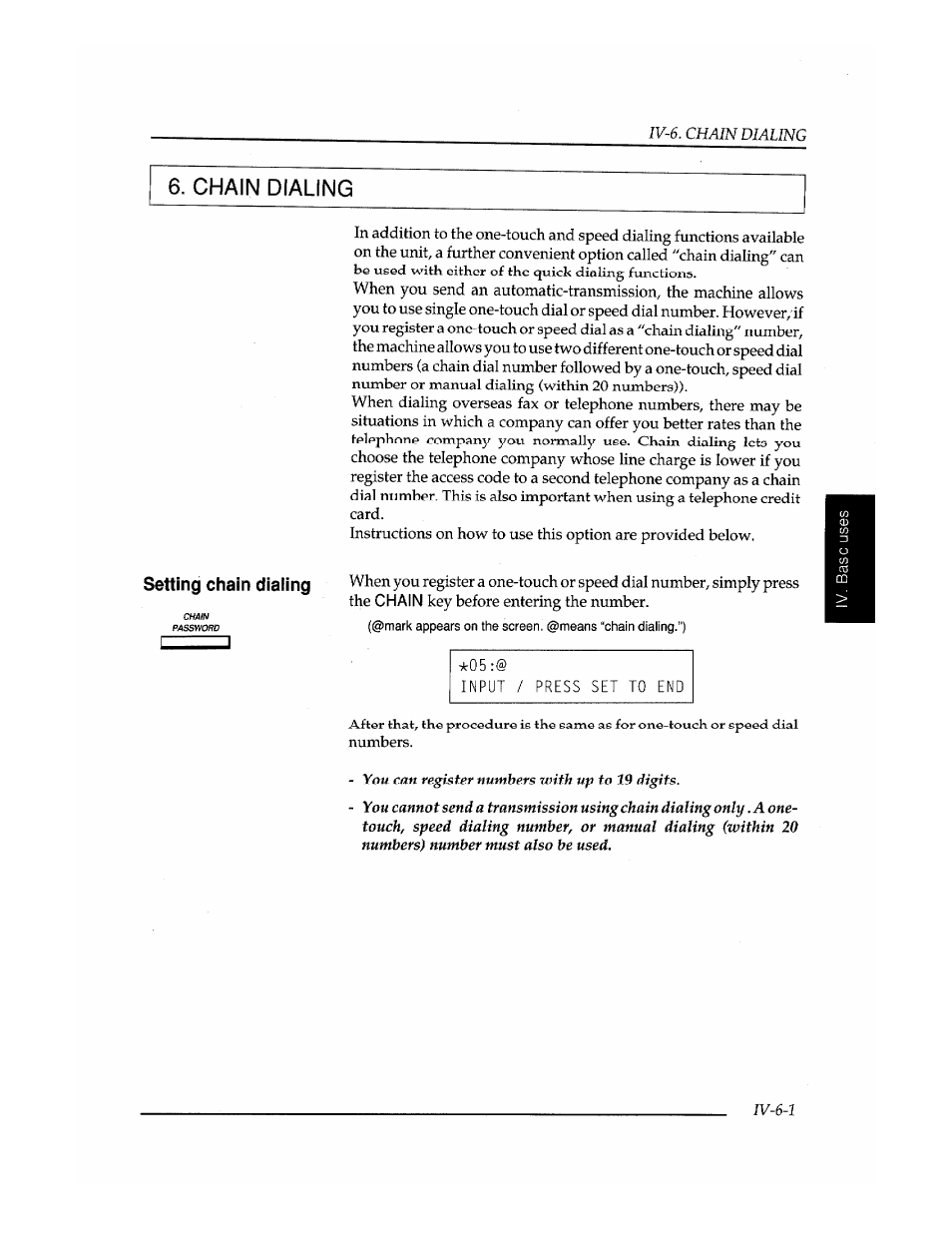 Chain dialing | Brother FAX-400 User Manual | Page 55 / 132