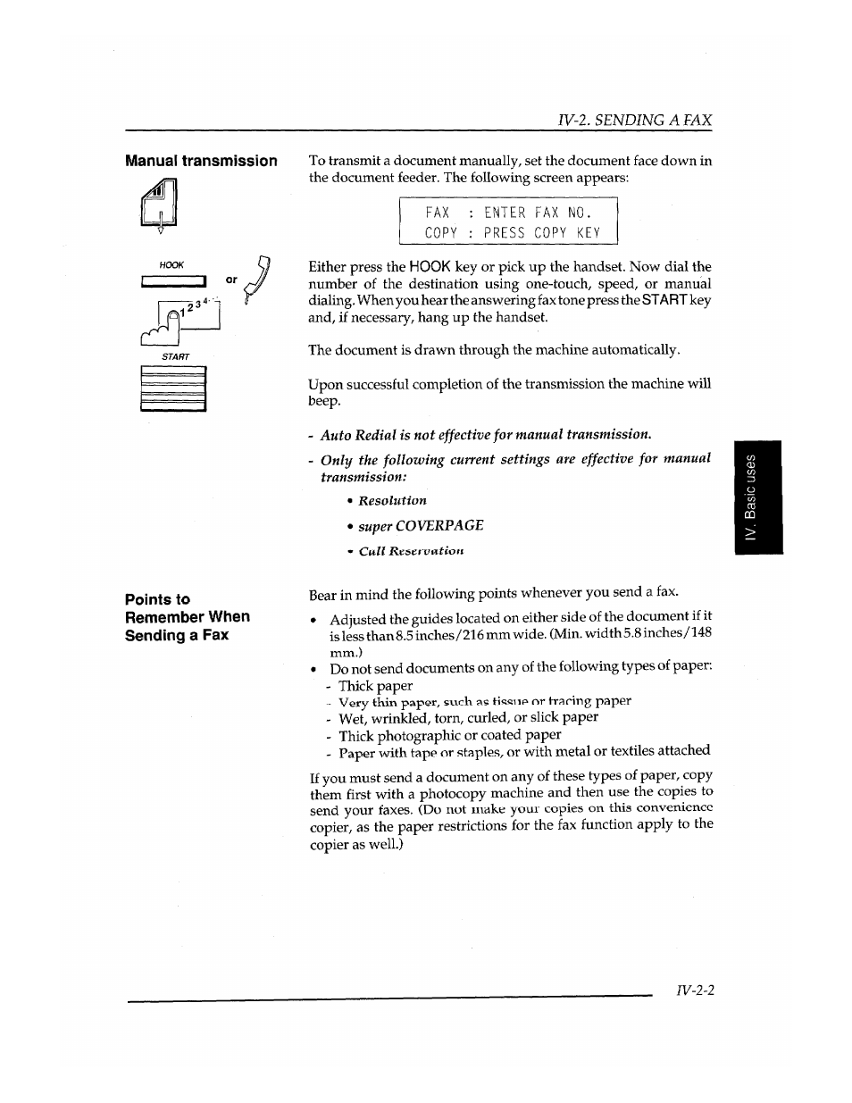 Manual transndission | Brother FAX-400 User Manual | Page 63 / 132