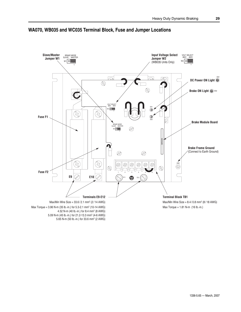Heavy duty dynamic braking 29 | Rockwell Automation 1336_F_E_T_S SERIES A CHOPPER BRAKE MODULE User Manual | Page 29 / 40