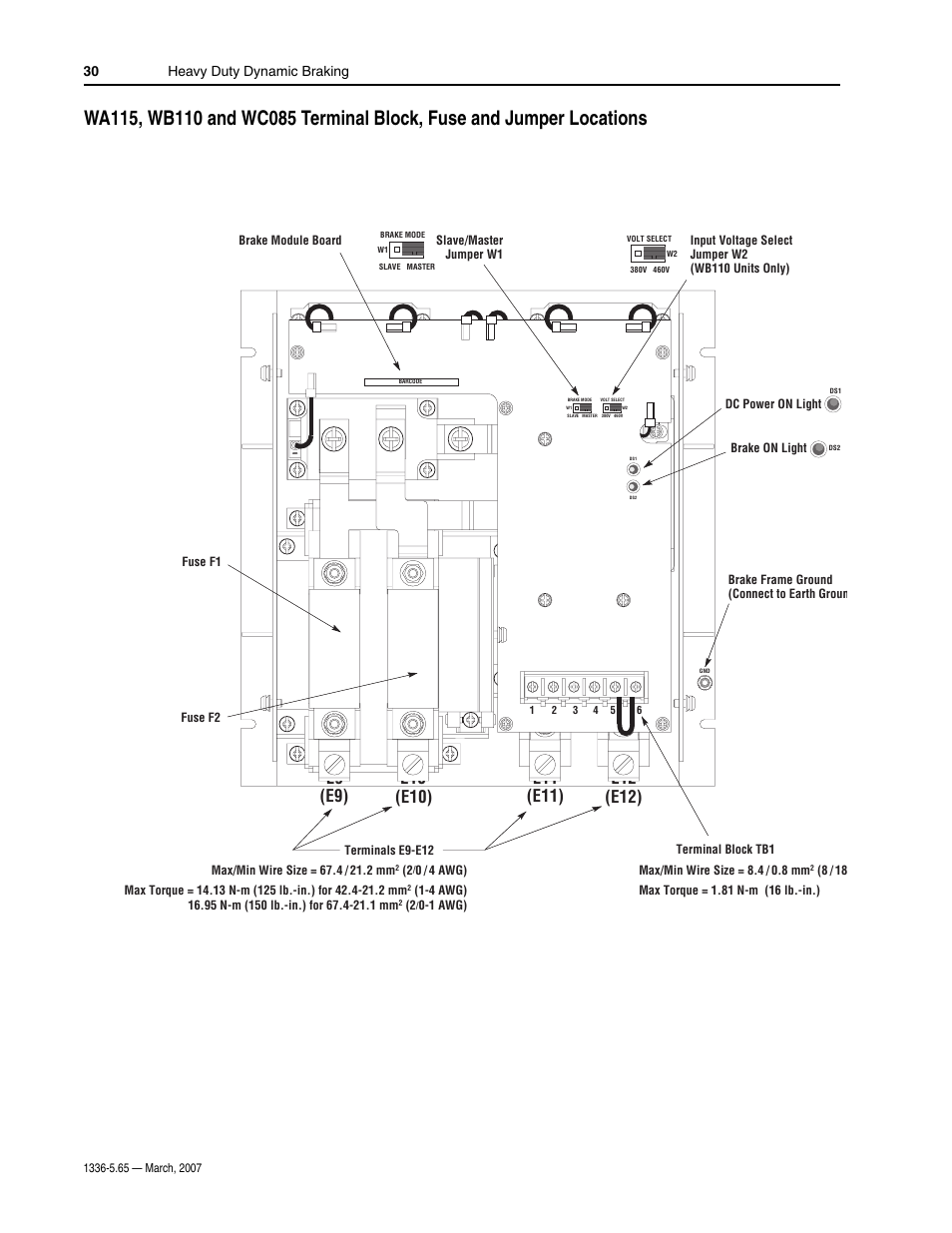 Heavy duty dynamic braking 30 | Rockwell Automation 1336_F_E_T_S SERIES A CHOPPER BRAKE MODULE User Manual | Page 30 / 40