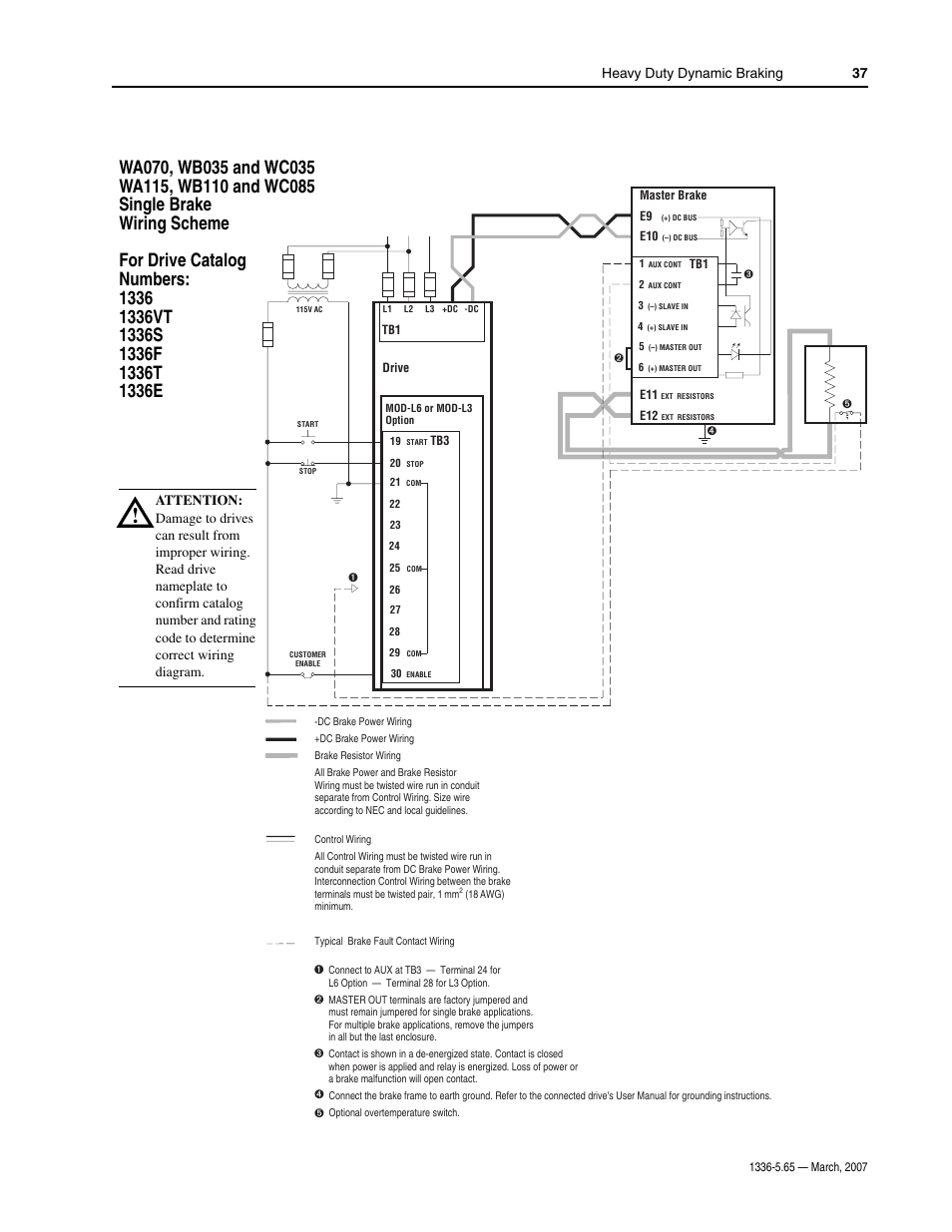 Heavy duty dynamic braking 37 | Rockwell Automation 1336_F_E_T_S SERIES A CHOPPER BRAKE MODULE User Manual | Page 37 / 40