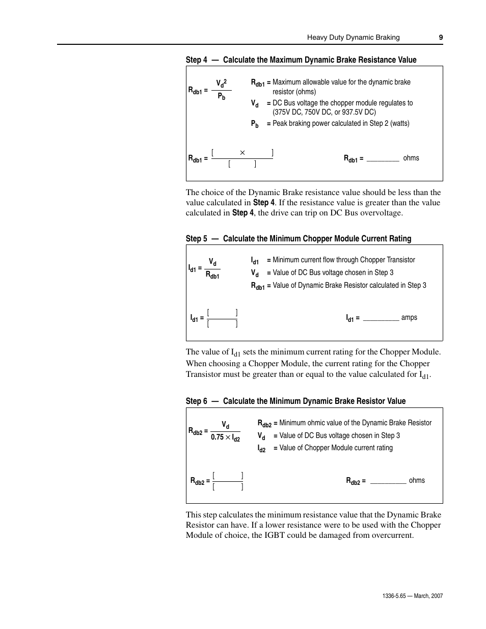 Rockwell Automation 1336_F_E_T_S SERIES A CHOPPER BRAKE MODULE User Manual | Page 9 / 40