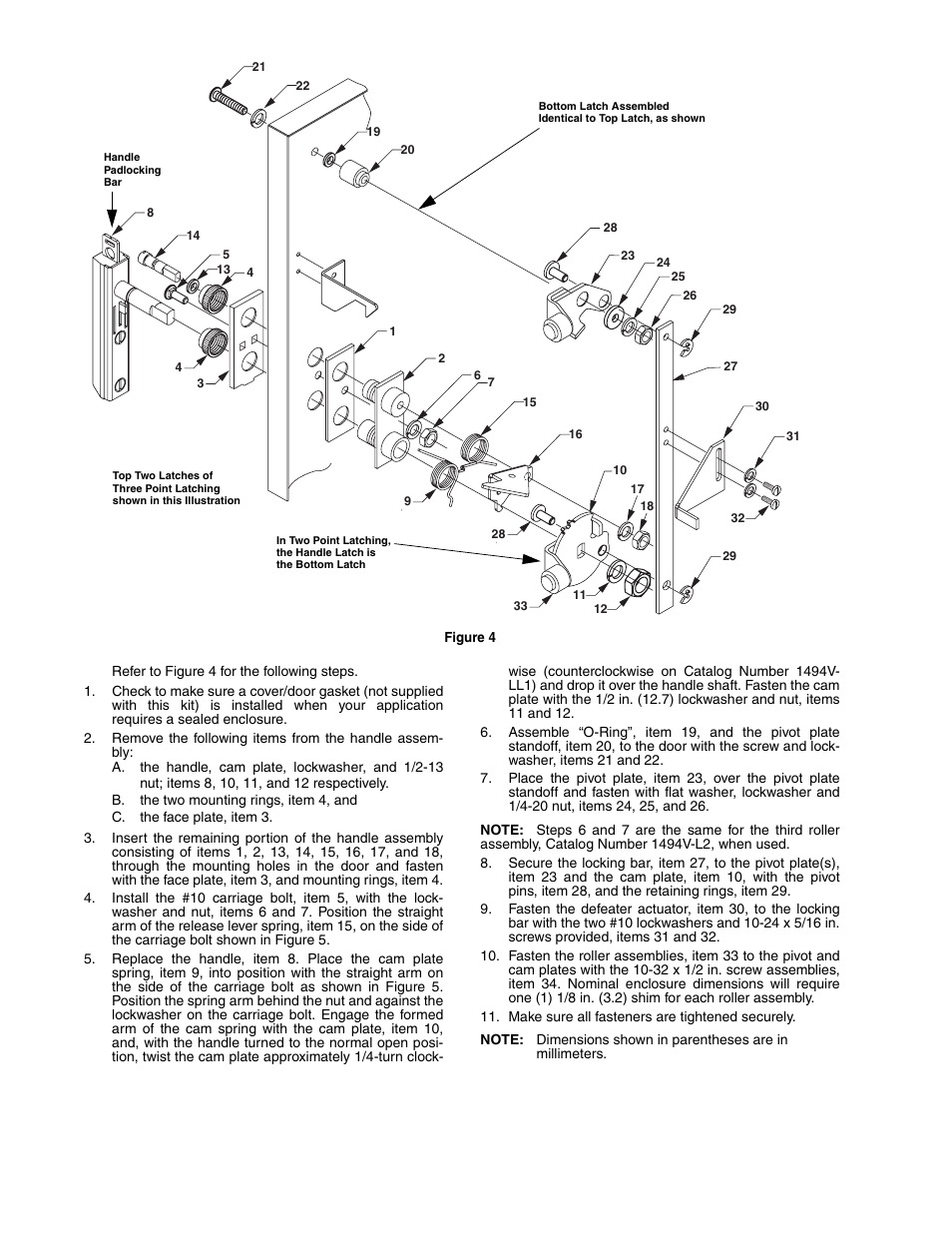 Rockwell Automation 1494V Door Hardware for Small and Intermediate Enclosures - Install Instr. User Manual | Page 2 / 4