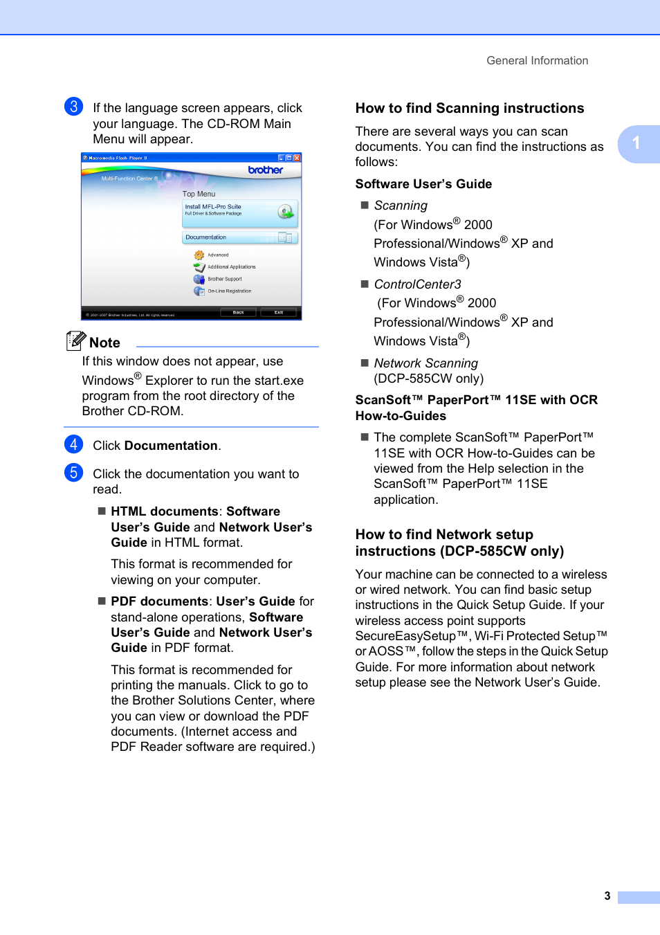 How to find scanning instructions | Brother DCP-585CW User Manual | Page 11 / 126