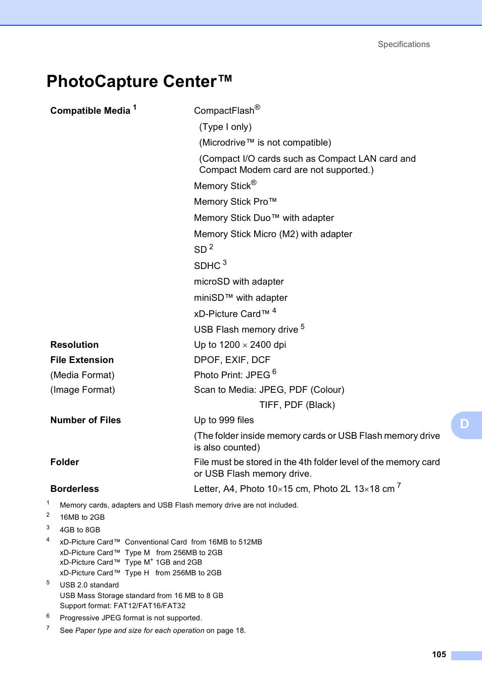 Photocapture center | Brother DCP-585CW User Manual | Page 113 / 126