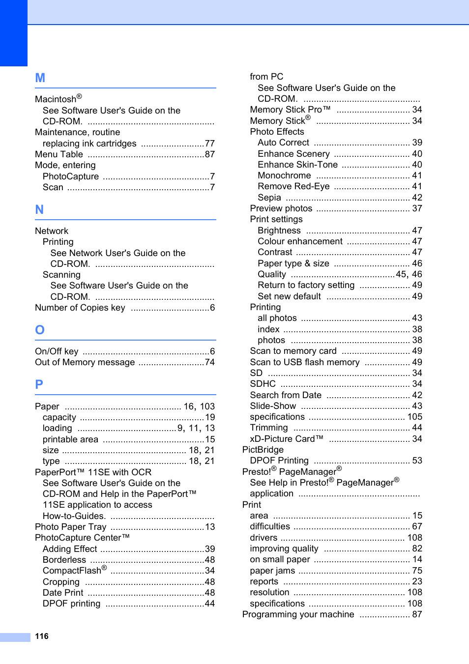 Brother DCP-585CW User Manual | Page 124 / 126