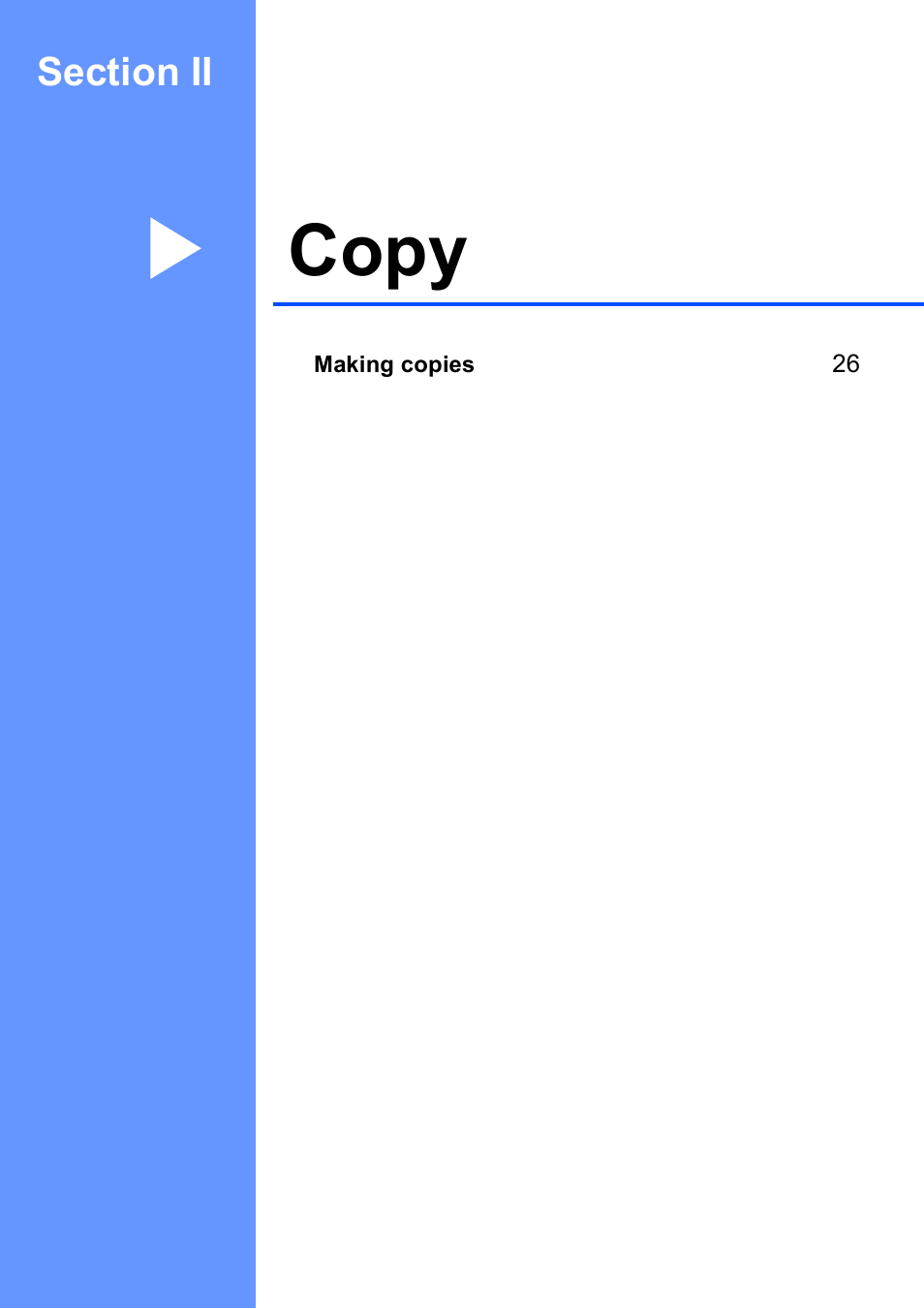 Section ii: copy, Section ii copy, Copy | Brother DCP-585CW User Manual | Page 33 / 126