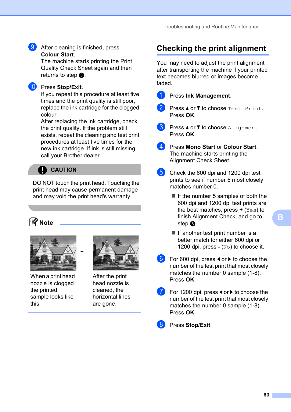 Checking the print alignment | Brother DCP-585CW User Manual | Page 91 / 126