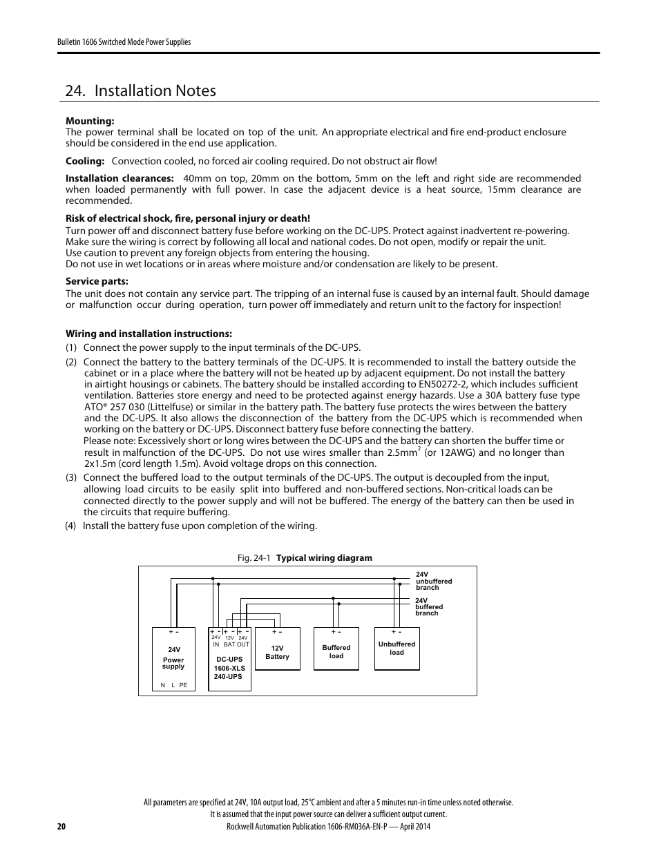 Rockwell Automation 1606-XLS240-UPS Power Supply Reference Manual User Manual | Page 20 / 26
