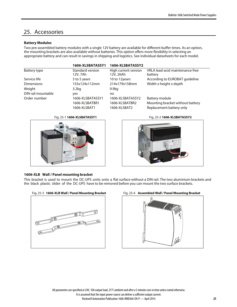Accessories | Rockwell Automation 1606-XLS240-UPS Power Supply Reference Manual User Manual | Page 21 / 26
