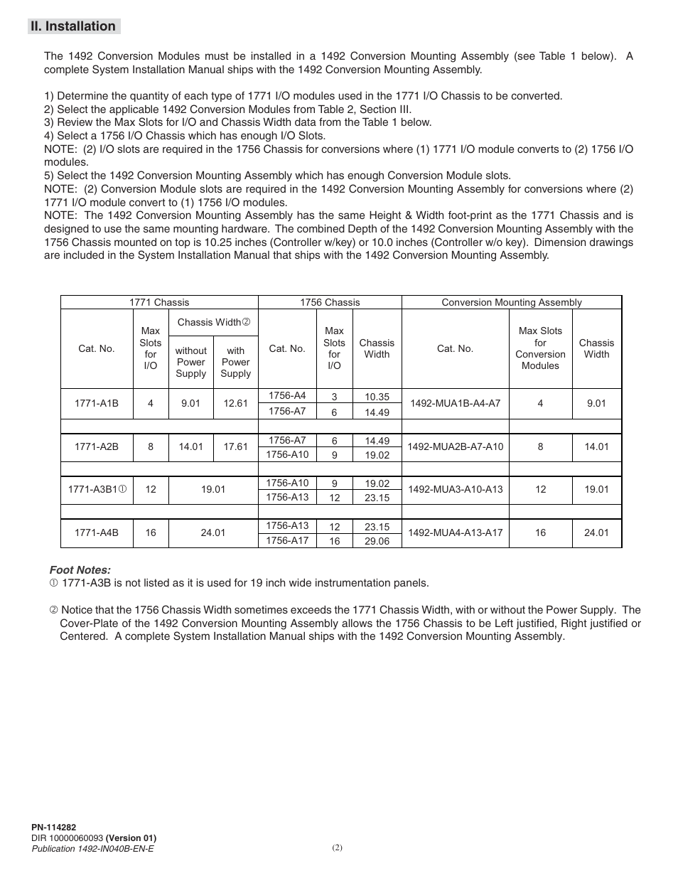 Ii. installation | Rockwell Automation 1492-CM1771-LD0010F Fused Field Conversion Module User Manual | Page 2 / 8