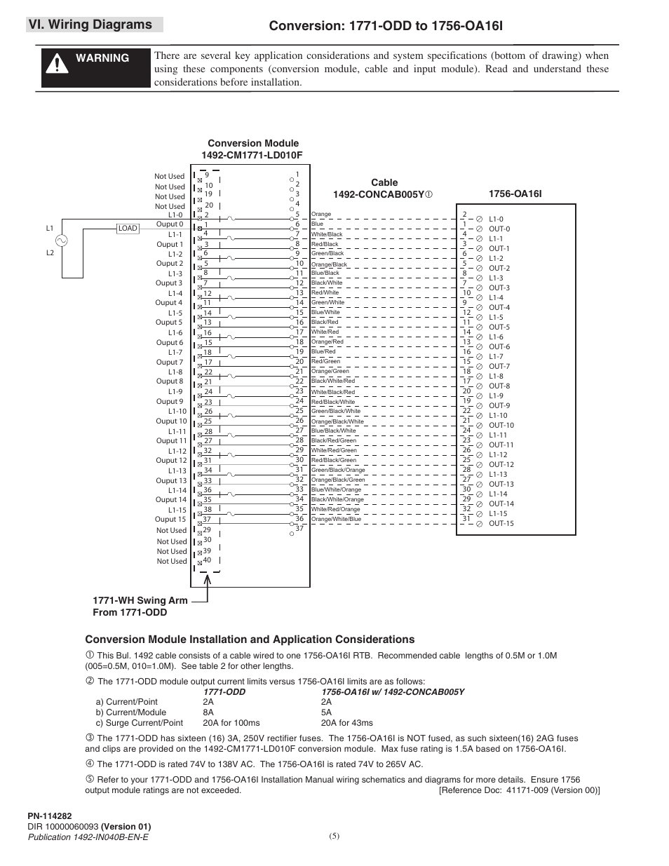 Vi. wiring diagrams | Rockwell Automation 1492-CM1771-LD0010F Fused Field Conversion Module User Manual | Page 5 / 8