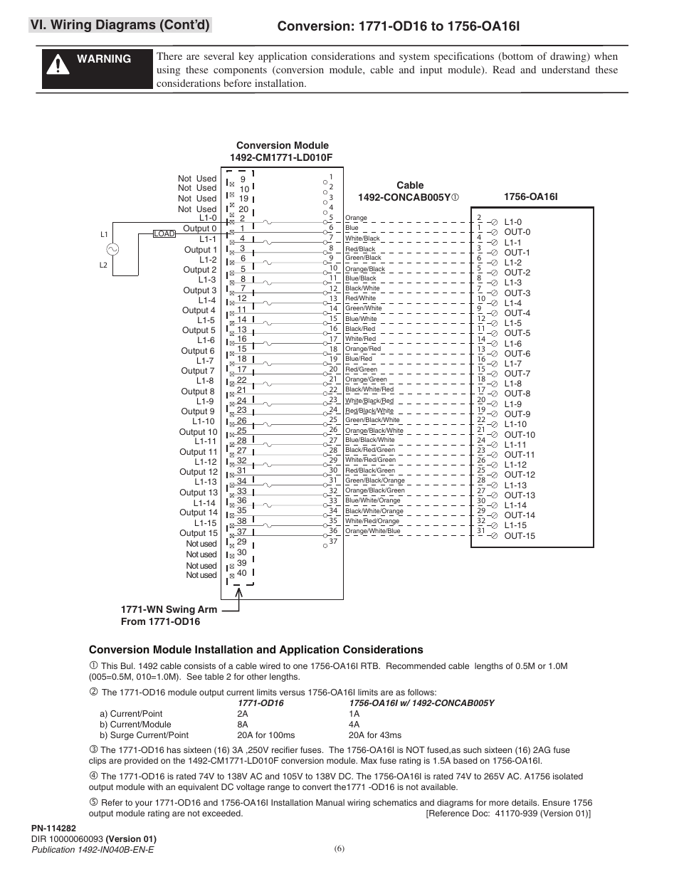 Vi. wiring diagrams (cont’d) | Rockwell Automation 1492-CM1771-LD0010F Fused Field Conversion Module User Manual | Page 6 / 8