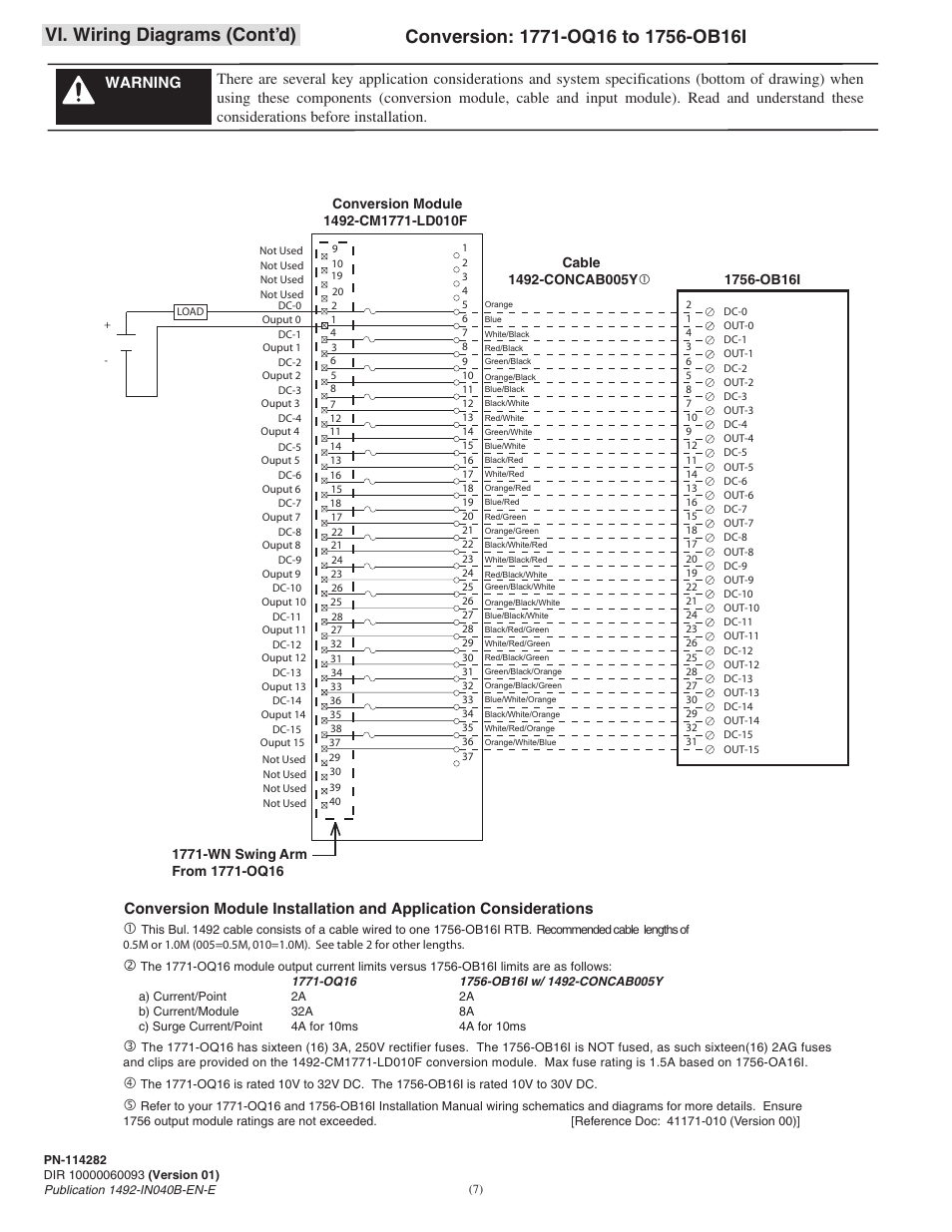 Vi. wiring diagrams (cont’d) | Rockwell Automation 1492-CM1771-LD0010F Fused Field Conversion Module User Manual | Page 7 / 8