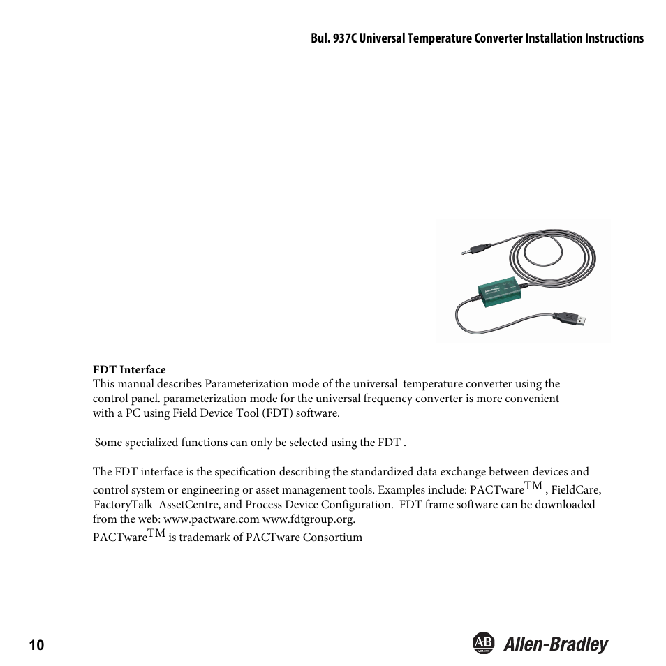 Configuration tools, Installation and connection with the device | Rockwell Automation 937CS-AITMP-DC1 Universal Temperature Converter Installation Instructions User Manual | Page 11 / 24