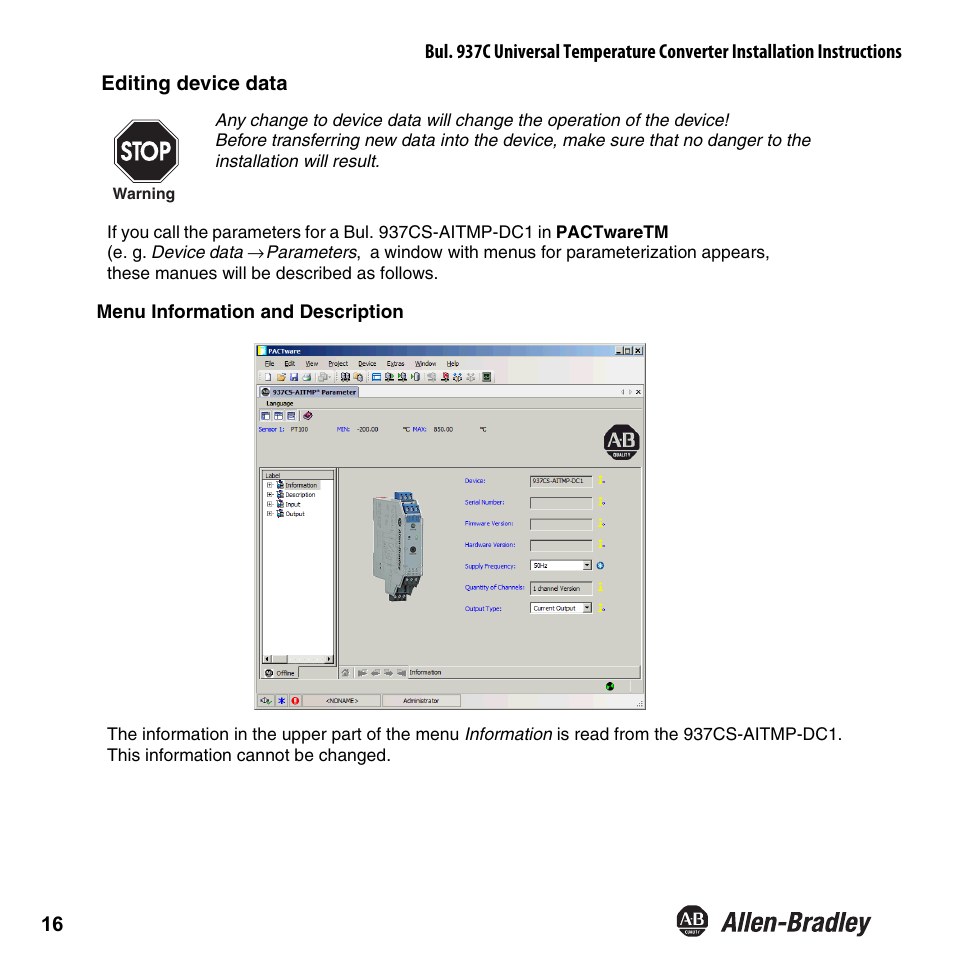 Rockwell Automation 937CS-AITMP-DC1 Universal Temperature Converter Installation Instructions User Manual | Page 17 / 24
