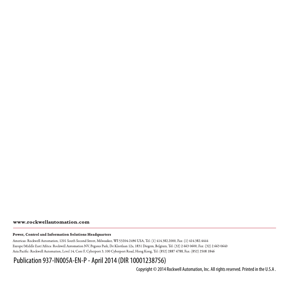 00_coverjf | Rockwell Automation 937CS-AITMP-DC1 Universal Temperature Converter Installation Instructions User Manual | Page 24 / 24