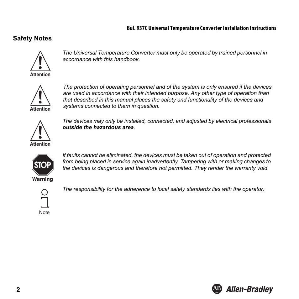 Rockwell Automation 937CS-AITMP-DC1 Universal Temperature Converter Installation Instructions User Manual | Page 3 / 24