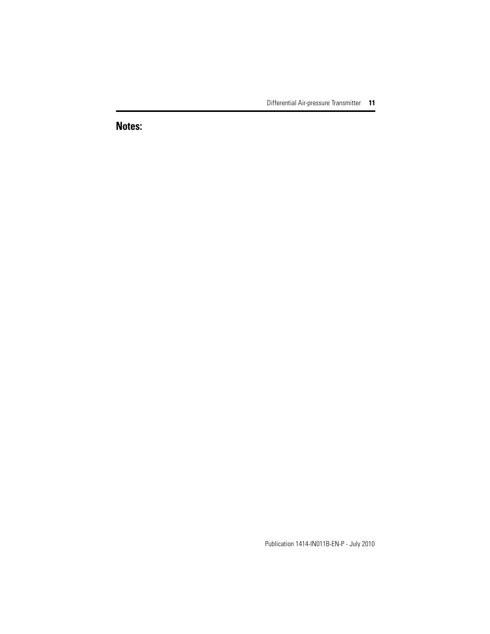 Rockwell Automation 1414-IPZxxxxx_CPZxxxxx_CPDxxxxx Differential Air Pressure Transmitter User Manual | Page 11 / 12