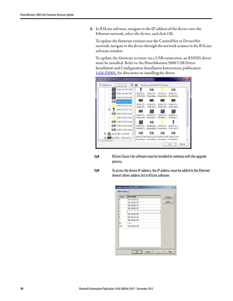 Rockwell Automation 1426-MxE-xxx PowerMonitor 5000 Unit Firmware Revision Update Installation Instructions User Manual | Page 10 / 16