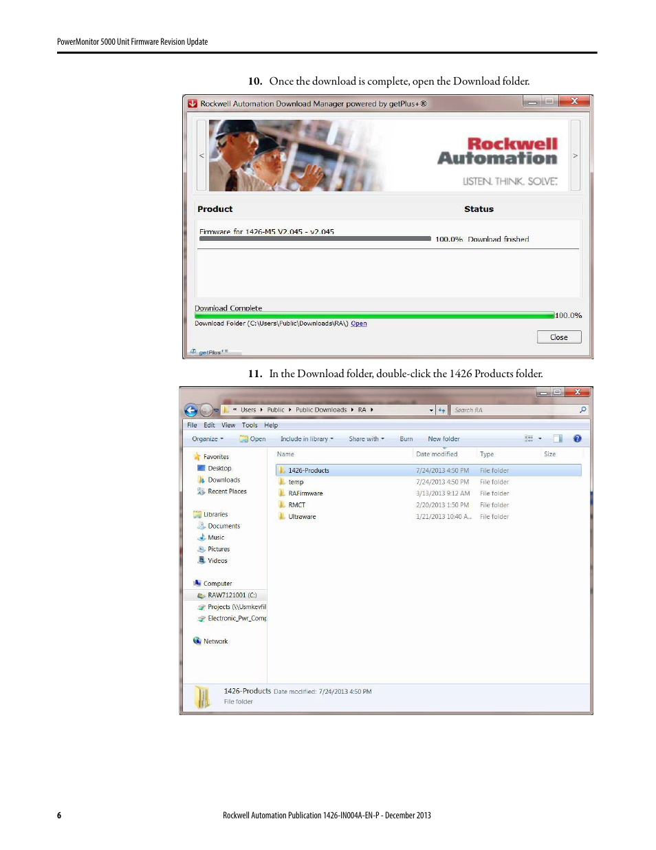 Rockwell Automation 1426-MxE-xxx PowerMonitor 5000 Unit Firmware Revision Update Installation Instructions User Manual | Page 6 / 16