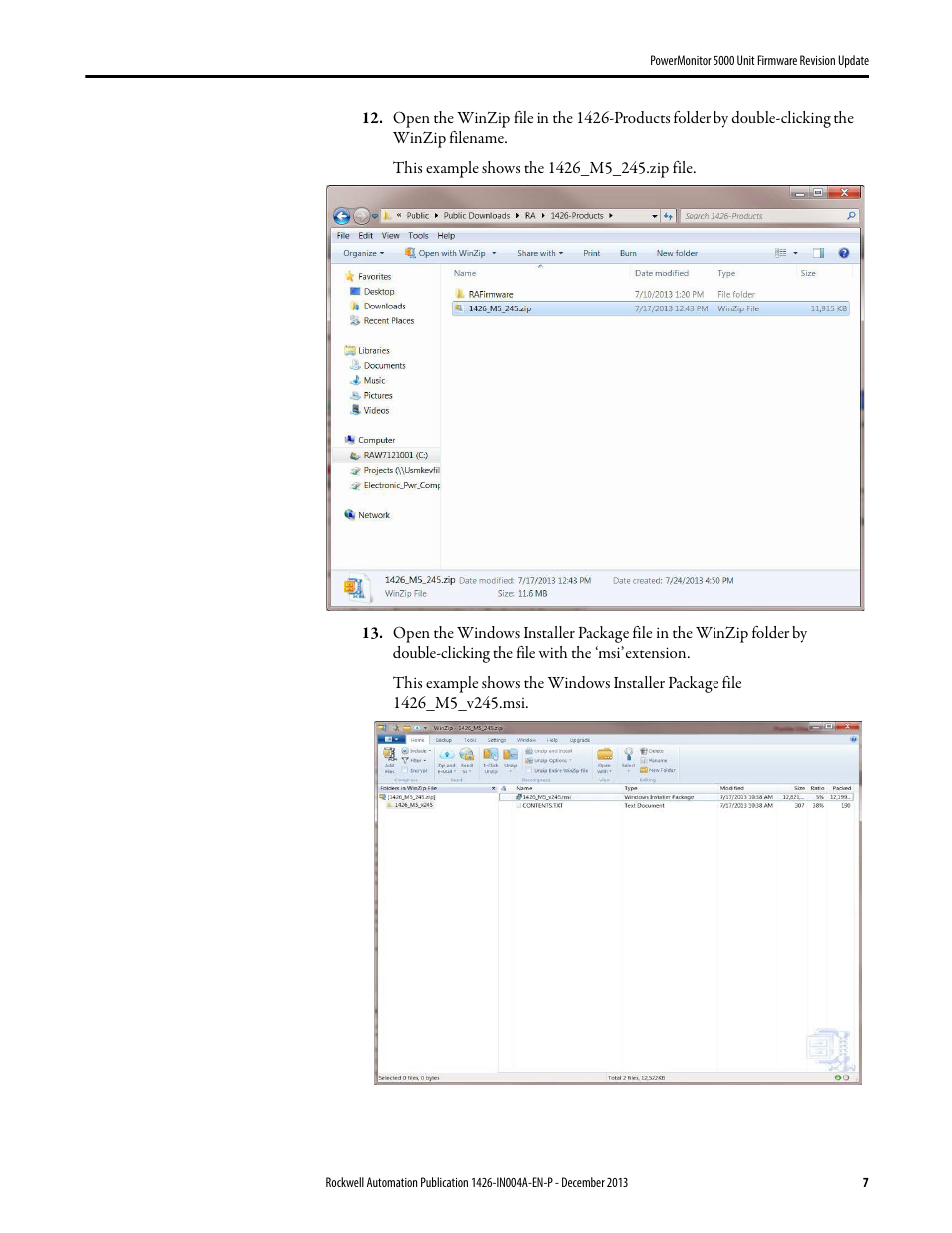 Rockwell Automation 1426-MxE-xxx PowerMonitor 5000 Unit Firmware Revision Update Installation Instructions User Manual | Page 7 / 16