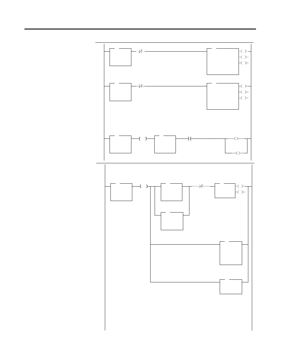 Rung 2:22, Rung 2:23, Rung 2:24 | Rung 2:25, Command msg write, Configuration msg write | Rockwell Automation 1403-NENET Ethernet Communication Card Installation Instructions User Manual | Page 74 / 80