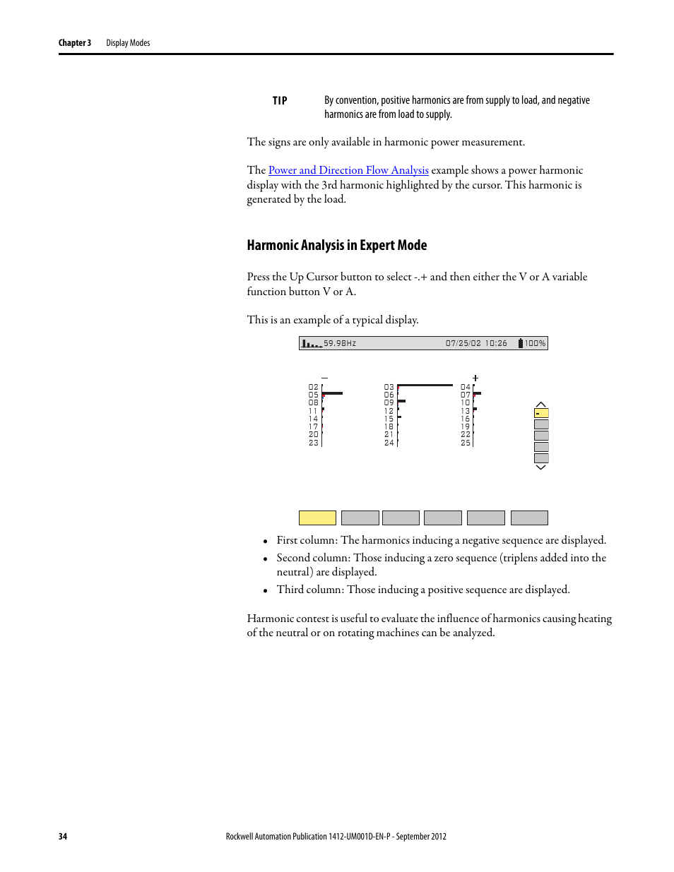 Harmonic analysis in expert mode | Rockwell Automation 1412-PP21xx PowerPad Portable Powermonitor User Manual | Page 34 / 102