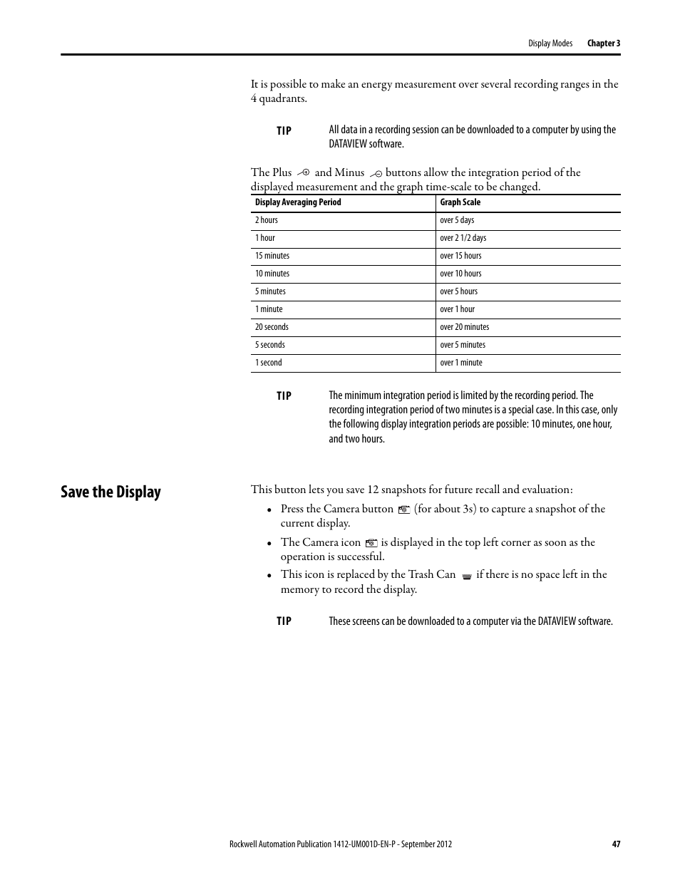 Save the display | Rockwell Automation 1412-PP21xx PowerPad Portable Powermonitor User Manual | Page 47 / 102