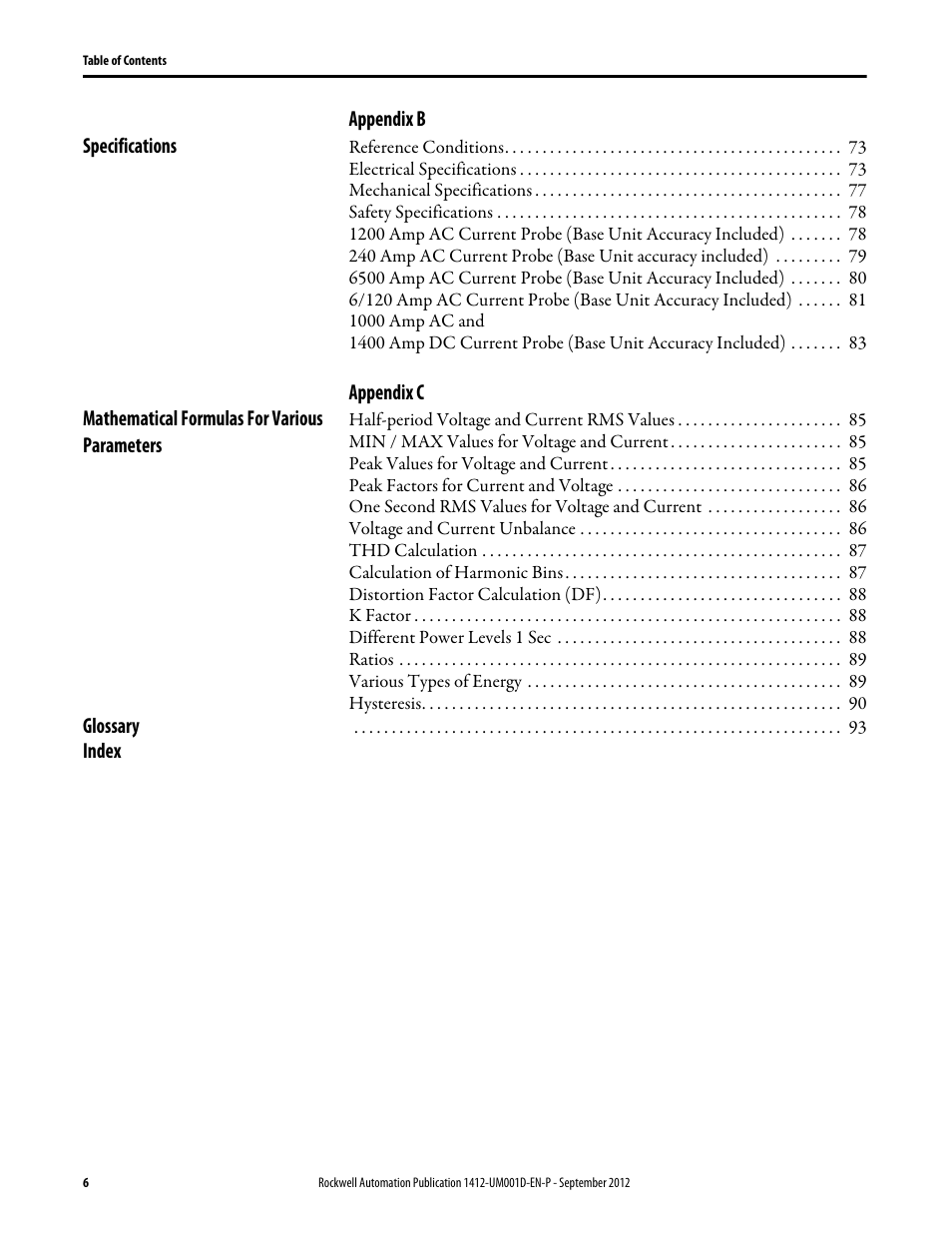 Rockwell Automation 1412-PP21xx PowerPad Portable Powermonitor User Manual | Page 6 / 102