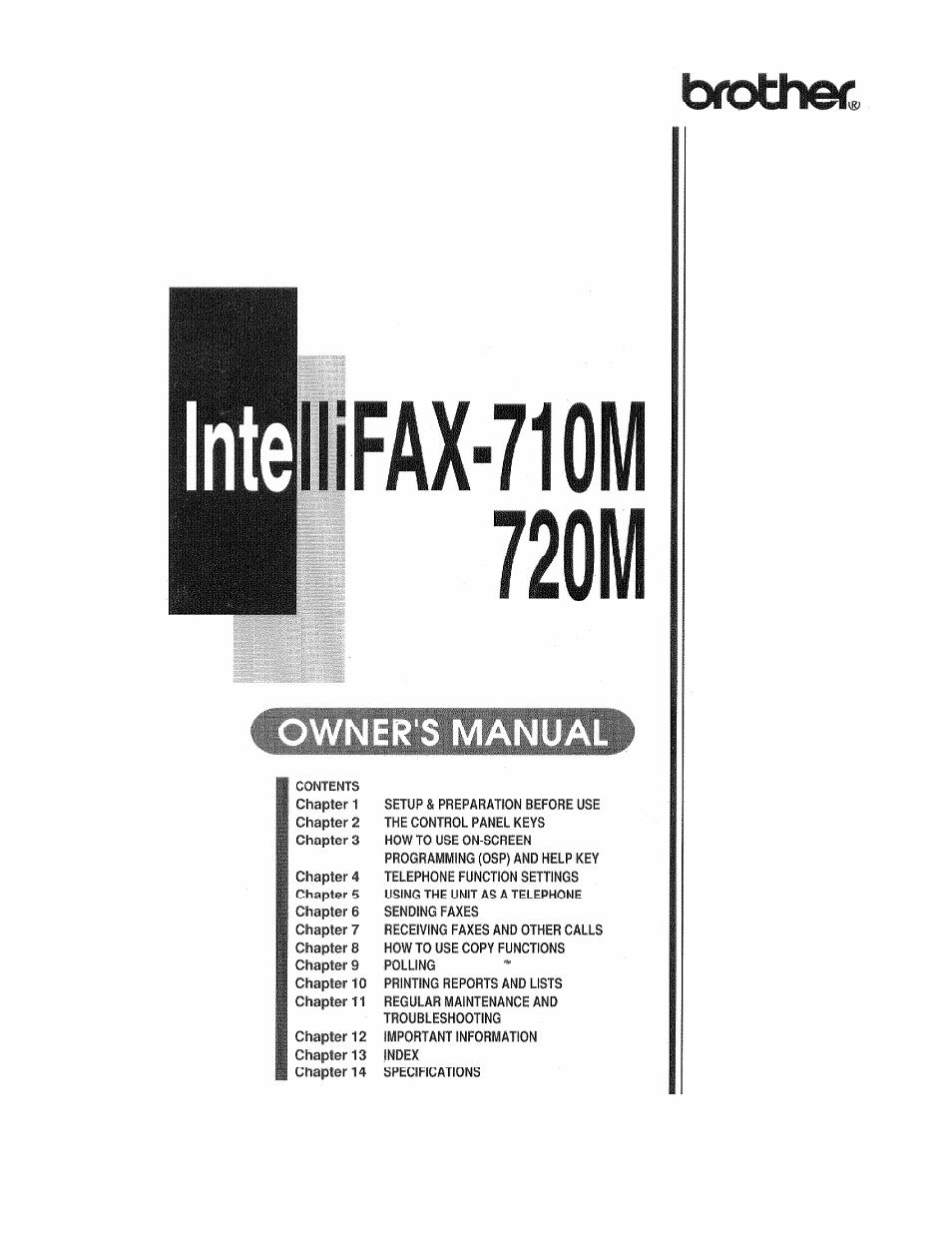 Brother INTELLIFAX 710M User Manual | 92 pages