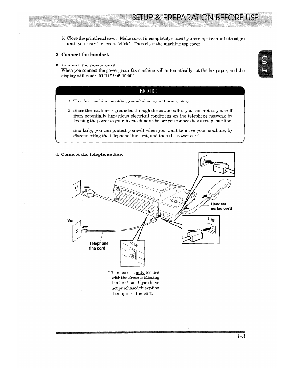 Is« ^ setup & preparation before use, Notice | Brother INTELLIFAX 710M User Manual | Page 11 / 92
