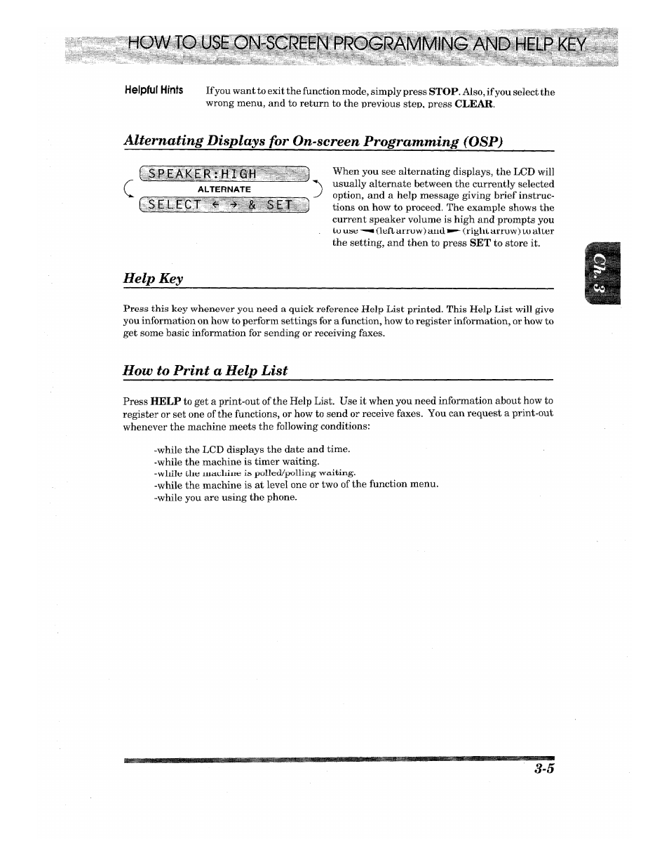 How to use on-screen programming and help key, Help key, How to print a help list | Brother INTELLIFAX 710M User Manual | Page 21 / 92