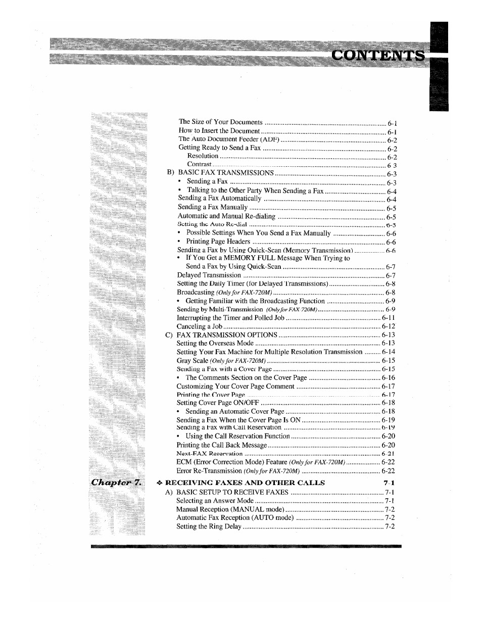 Brother INTELLIFAX 710M User Manual | Page 5 / 92