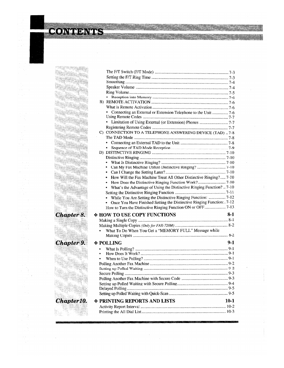 Brother INTELLIFAX 710M User Manual | Page 6 / 92