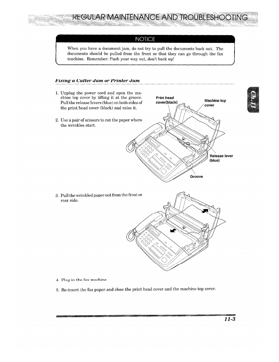 Ktgular maintenance and troubleshooting, Notice | Brother INTELLIFAX 710M User Manual | Page 83 / 92