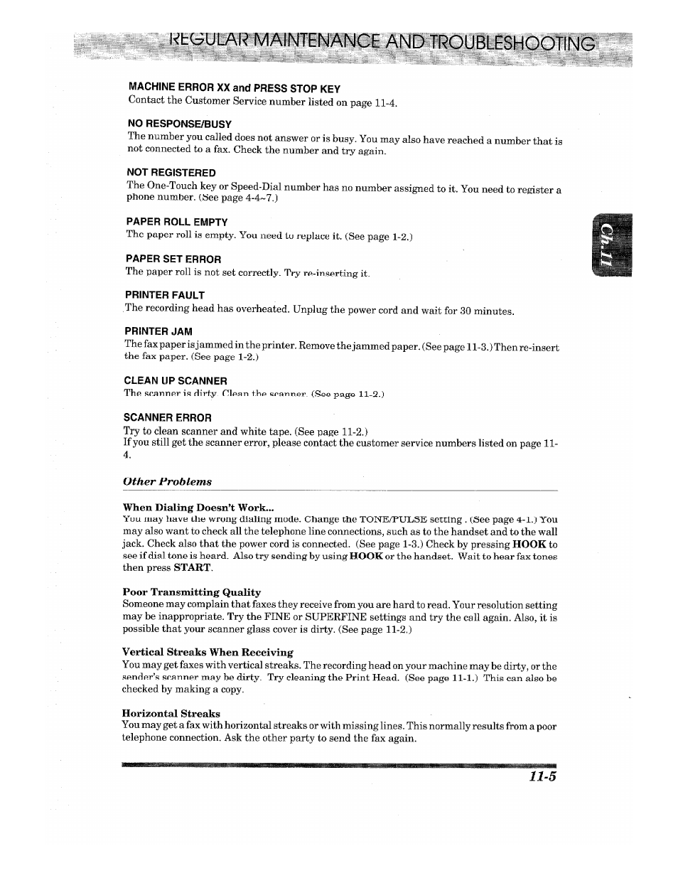 L^tc^ular maintenance and troubleshooting | Brother INTELLIFAX 710M User Manual | Page 85 / 92