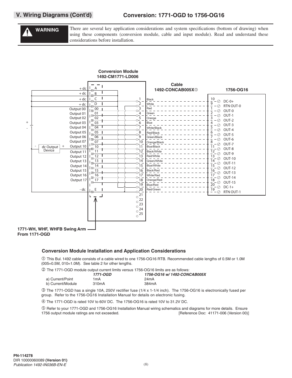 V. wiring diagrams (cont’d) | Rockwell Automation 1492-CM1771-LD006 Field Conversion Module User Manual | Page 8 / 12