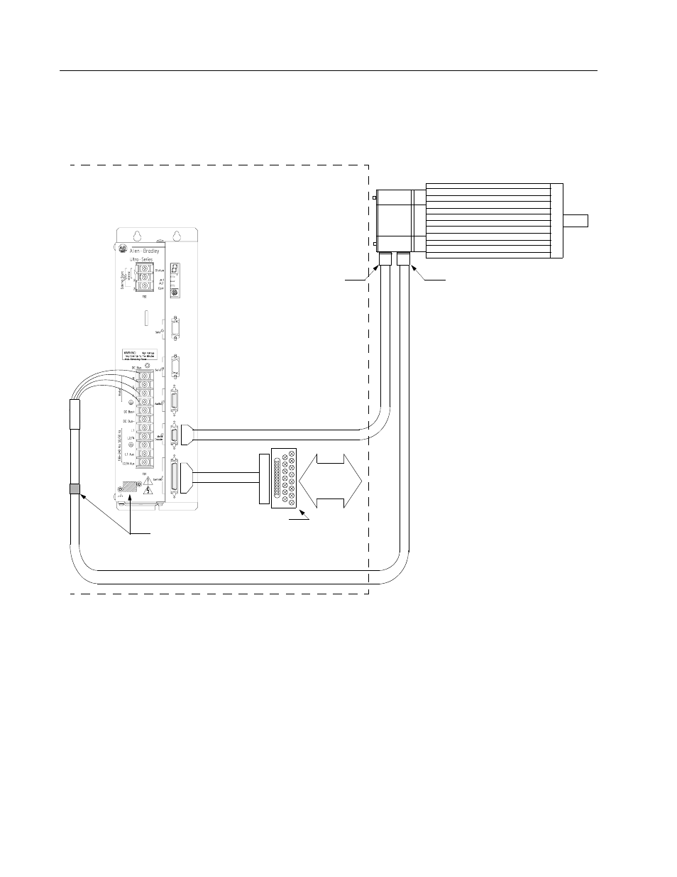 Cabling examples, F or h-series motor | Rockwell Automation 1398-DDM-xxx USE MNL/ULTRA 200 DIG.SERVO.DR User Manual | Page 238 / 307