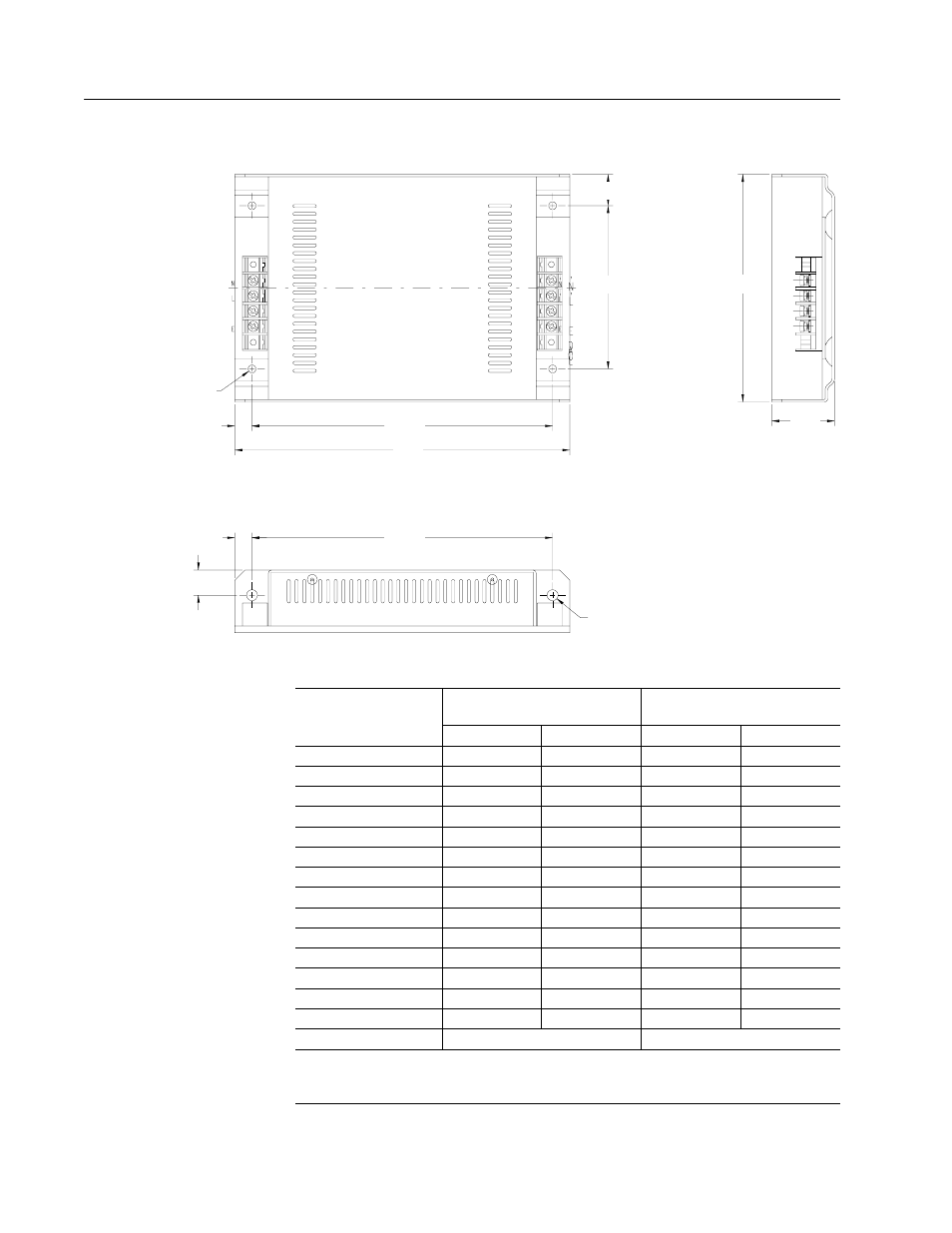 Mif single phase ac line filter mounting diagram, Mif ac line filter dimensions, Figure 5.3 | And table 5.3 | Rockwell Automation 1398-DDM-xxx USE MNL/ULTRA 200 DIG.SERVO.DR User Manual | Page 60 / 307