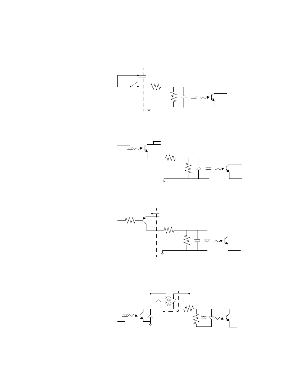 Input interface circuit examples, Drive input connected to a switch/relay contact, Drive input connected to an opto-isolator | Drive input connected to active low output using, A switch/relay | Rockwell Automation 1398-DDM-xxx USE MNL/ULTRA 200 DIG.SERVO.DR User Manual | Page 71 / 307